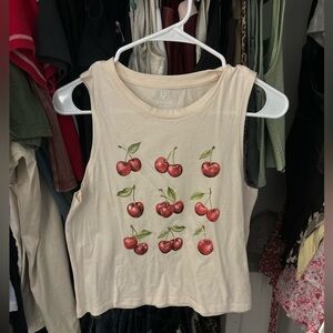 Cherry Print Sleeveless Top